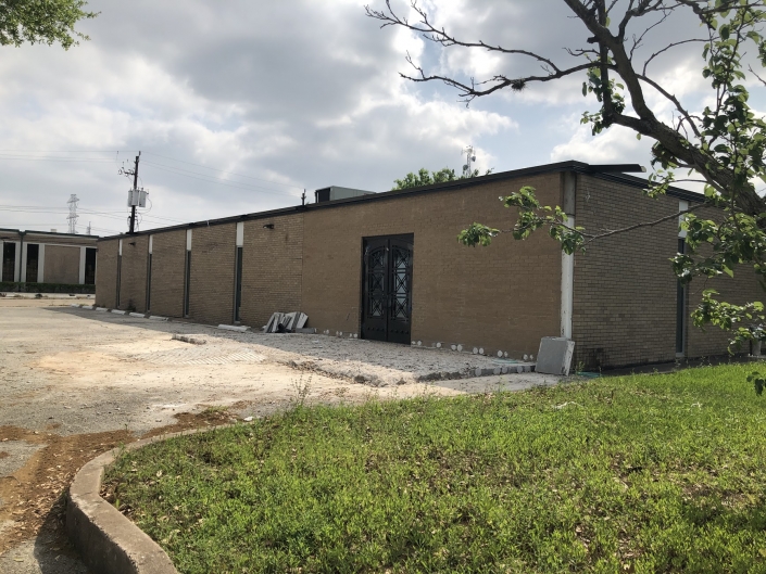 The front door under construction